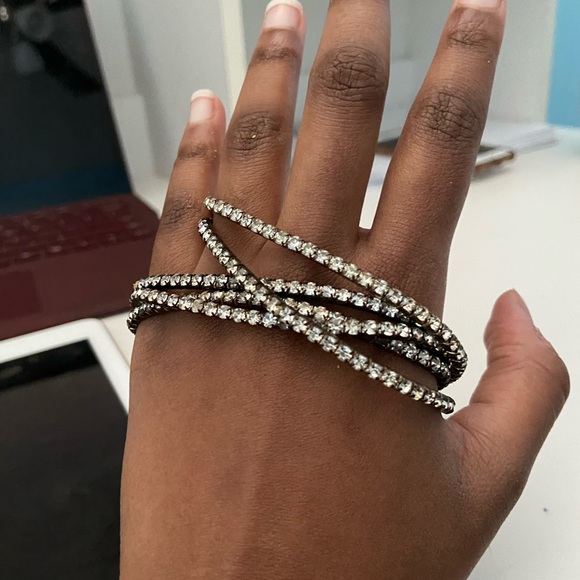 5 separated squared stone bracelet - Picture 4 of 7